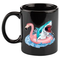 Funny Vacation Time Flamingo SwimTube Shark 11oz C Handle Ceramic Mug