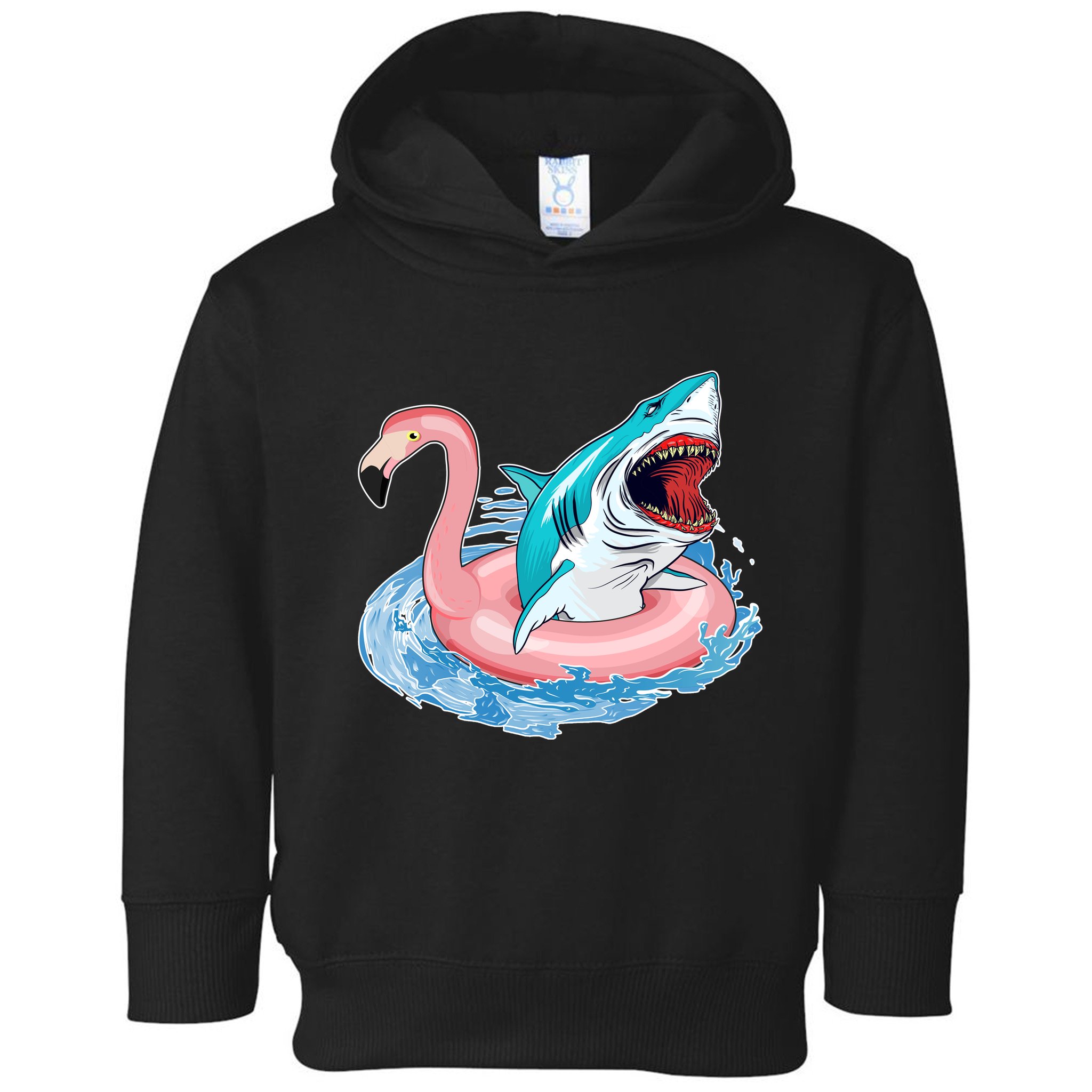 Funny Vacation Time Flamingo SwimTube Shark Toddler Hoodie
