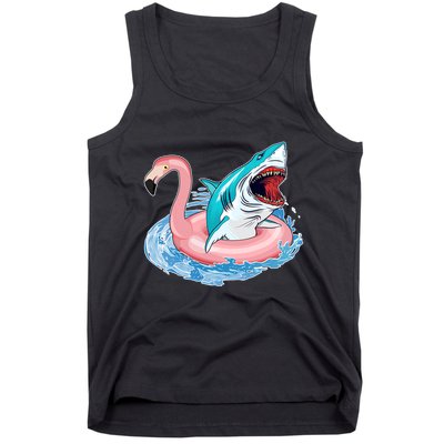 Funny Vacation Time Flamingo SwimTube Shark Tank Top