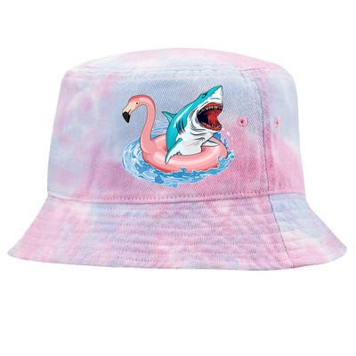 Funny Vacation Time Flamingo SwimTube Shark Tie-Dyed Bucket Hat