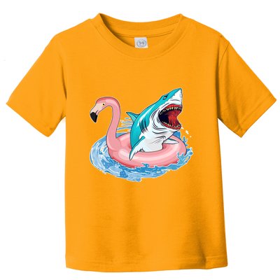 Funny Vacation Time Flamingo SwimTube Shark Toddler T-Shirt