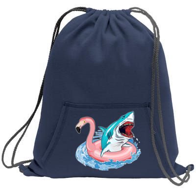 Funny Vacation Time Flamingo SwimTube Shark Sweatshirt Cinch Pack Bag