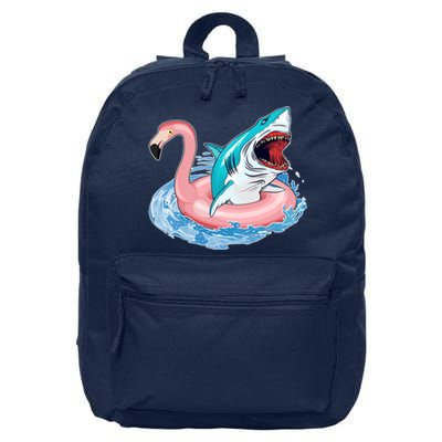 Funny Vacation Time Flamingo SwimTube Shark 16 in Basic Backpack