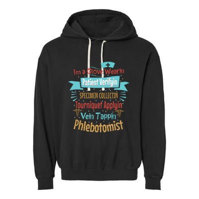 Funny Vein Tapping Phlebotomist Phlebotomy Technician Women Garment-Dyed Fleece Hoodie