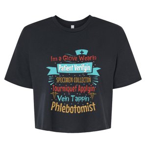 Funny Vein Tapping Phlebotomist Phlebotomy Technician Women Bella+Canvas Jersey Crop Tee