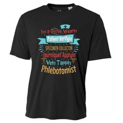 Funny Vein Tapping Phlebotomist Phlebotomy Technician Women Cooling Performance Crew T-Shirt