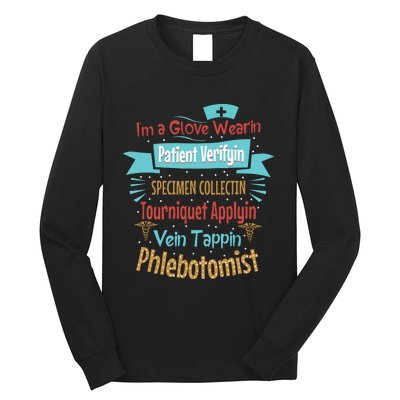 Funny Vein Tapping Phlebotomist Phlebotomy Technician Women Long Sleeve Shirt