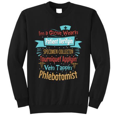 Funny Vein Tapping Phlebotomist Phlebotomy Technician Women Sweatshirt