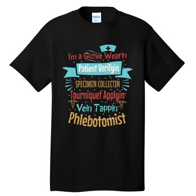 Funny Vein Tapping Phlebotomist Phlebotomy Technician Women Tall T-Shirt