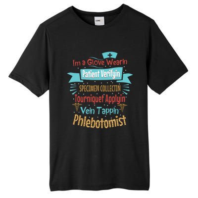 Funny Vein Tapping Phlebotomist Phlebotomy Technician Women Tall Fusion ChromaSoft Performance T-Shirt