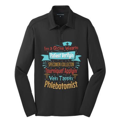 Funny Vein Tapping Phlebotomist Phlebotomy Technician Women Silk Touch Performance Long Sleeve Polo