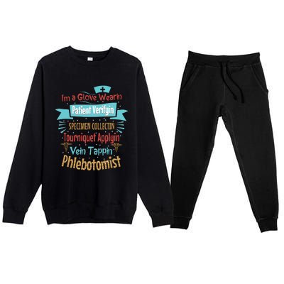 Funny Vein Tapping Phlebotomist Phlebotomy Technician Women Premium Crewneck Sweatsuit Set