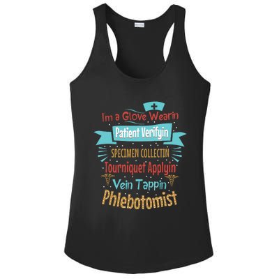 Funny Vein Tapping Phlebotomist Phlebotomy Technician Women Ladies PosiCharge Competitor Racerback Tank