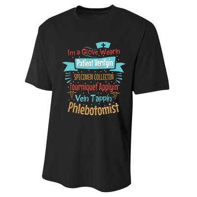 Funny Vein Tapping Phlebotomist Phlebotomy Technician Women Performance Sprint T-Shirt