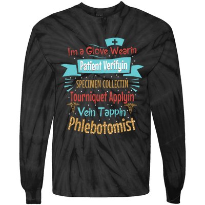 Funny Vein Tapping Phlebotomist Phlebotomy Technician Women Tie-Dye Long Sleeve Shirt