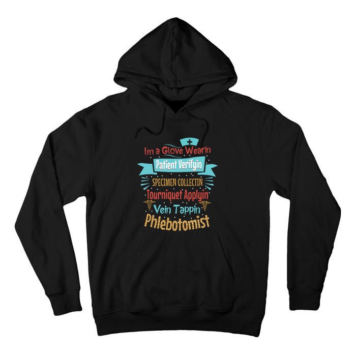 Funny Vein Tapping Phlebotomist Phlebotomy Technician Women Tall Hoodie