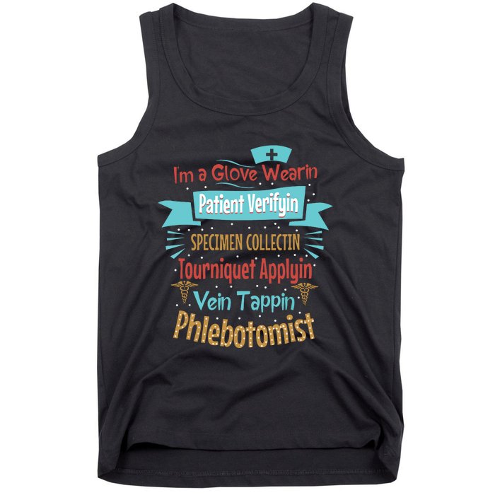 Funny Vein Tapping Phlebotomist Phlebotomy Technician Women Tank Top