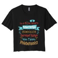 Funny Vein Tapping Phlebotomist Phlebotomy Technician Women Women's Crop Top Tee