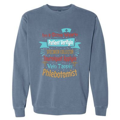 Funny Vein Tapping Phlebotomist Phlebotomy Technician Women Garment-Dyed Sweatshirt