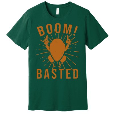 Funny Vintage Thanksgiving Turkey Boom Basted Premium T-Shirt