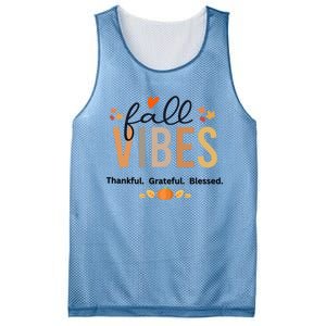 Fall Vibes Thankful Grateful Blessed Gift Mesh Reversible Basketball Jersey Tank