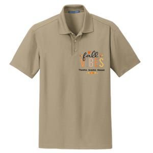 Fall Vibes Thankful Grateful Blessed Gift Dry Zone Grid Polo