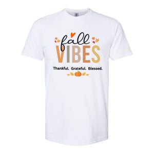 Fall Vibes Thankful Grateful Blessed Gift Softstyle CVC T-Shirt