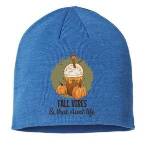 Fall Vibes That Aunt Life Best Auntie Ever Hello Autumn Cool Gift Sustainable Beanie