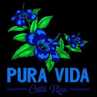 Family Vacation Tropical Flower Costa Rica Beach Pura Vida Drawstring Bag