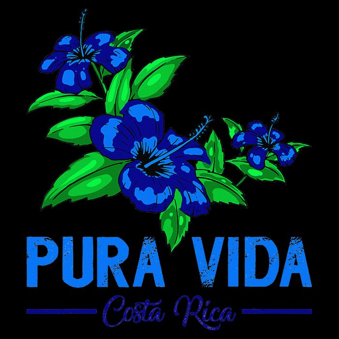 Family Vacation Tropical Flower Costa Rica Beach Pura Vida Drawstring Bag