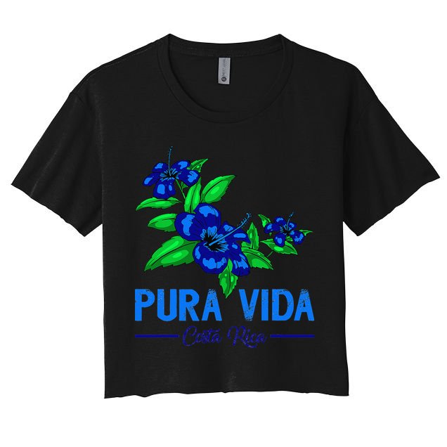Family Vacation Tropical Flower Costa Rica Beach Pura Vida Crop Top