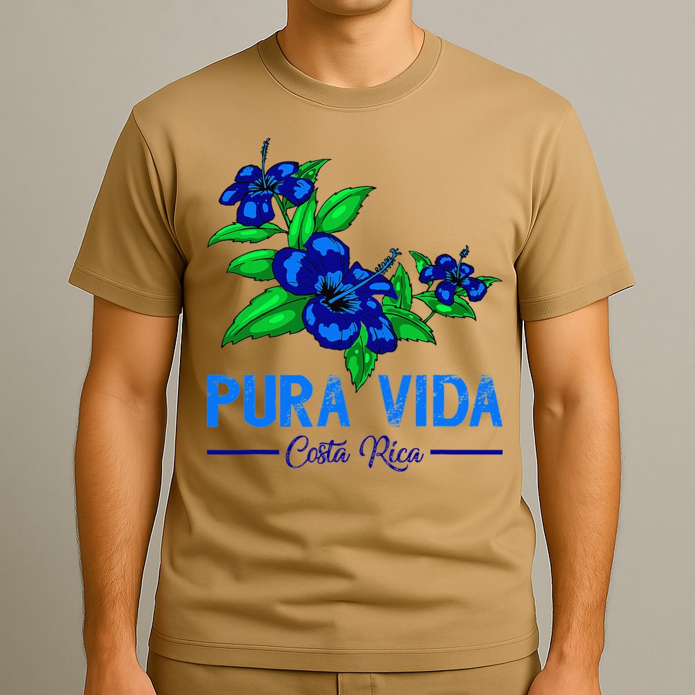 Family Vacation Tropical Flower Costa Rica Beach Pura Vida T-Shirt