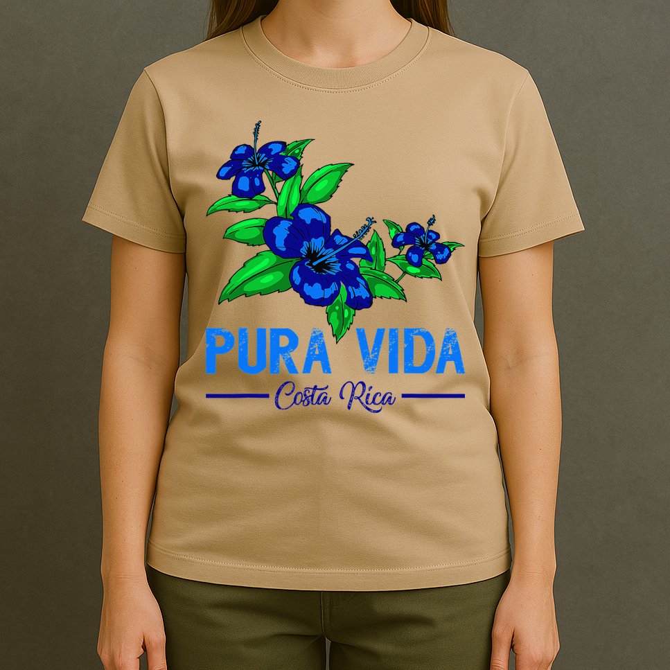 Family Vacation Tropical Flower Costa Rica Beach Pura Vida T-Shirt