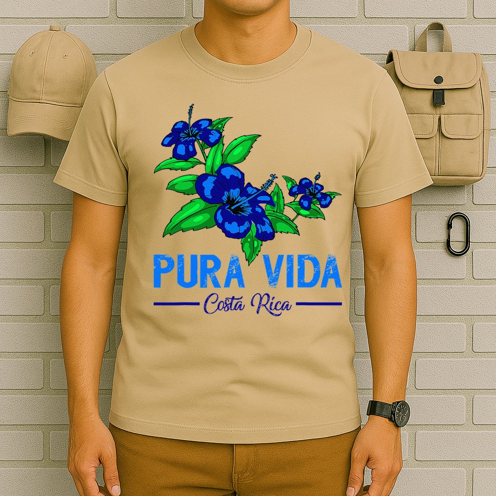 Family Vacation Tropical Flower Costa Rica Beach Pura Vida T-Shirt