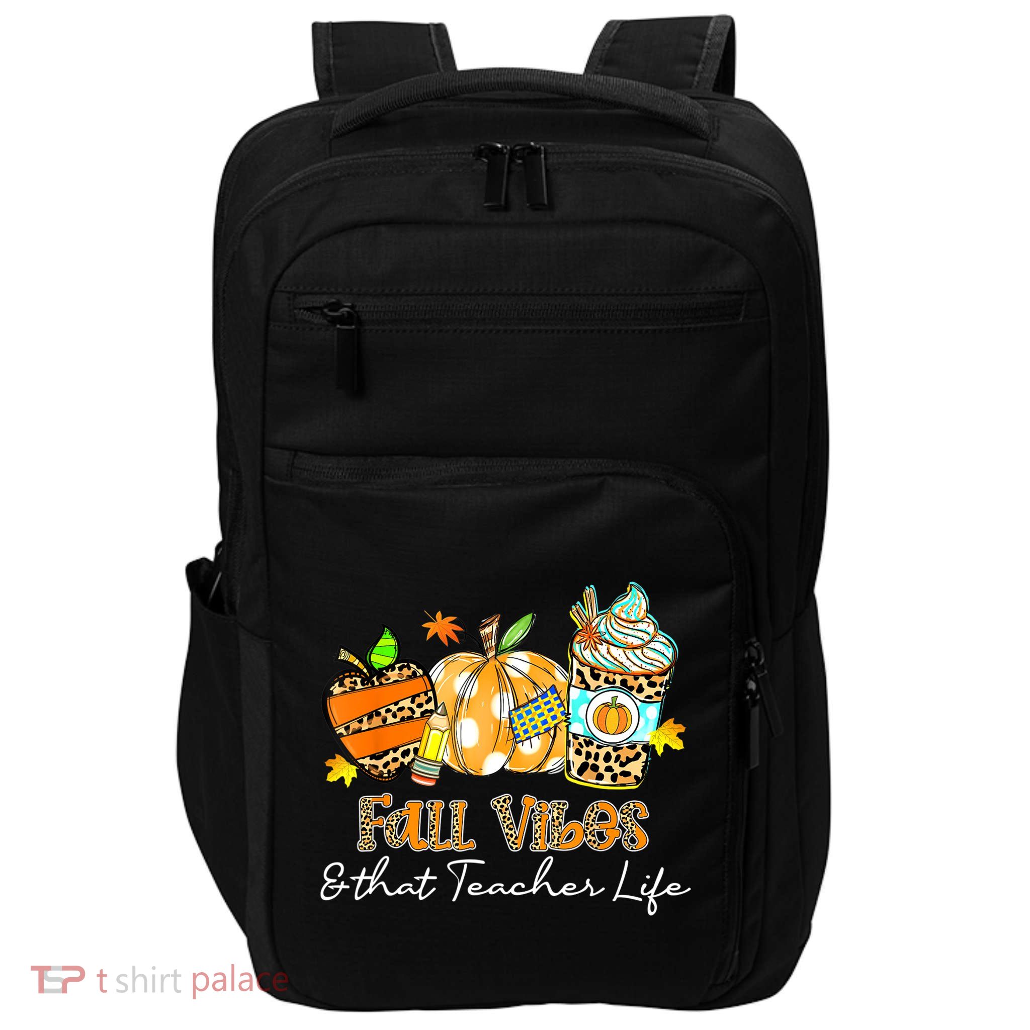 Fall Vibes & That Teacher Life Apple Pencil Pumpkin Fall Impact Tech Backpack