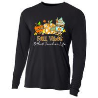 Fall Vibes & That Teacher Life Apple Pencil Pumpkin Fall Cooling Performance Long Sleeve Crew