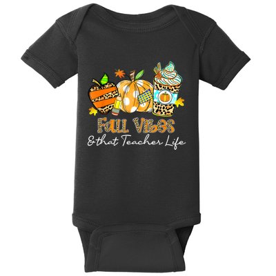 Fall Vibes & That Teacher Life Apple Pencil Pumpkin Fall Baby Bodysuit