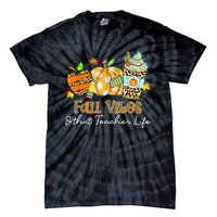 Fall Vibes & That Teacher Life Apple Pencil Pumpkin Fall Tie-Dye T-Shirt