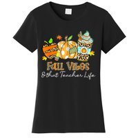 Fall Vibes & That Teacher Life Apple Pencil Pumpkin Fall Women's T-Shirt