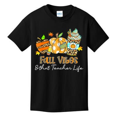 Fall Vibes & That Teacher Life Apple Pencil Pumpkin Fall Kids T-Shirt