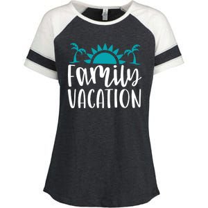 Family Vacation Tropical Beach Travel Enza Ladies Jersey Colorblock Tee