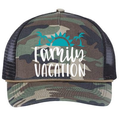 Family Vacation Tropical Beach Travel Retro Rope Trucker Hat Cap