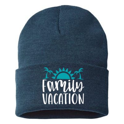 Family Vacation Tropical Beach Travel Sustainable Knit Beanie