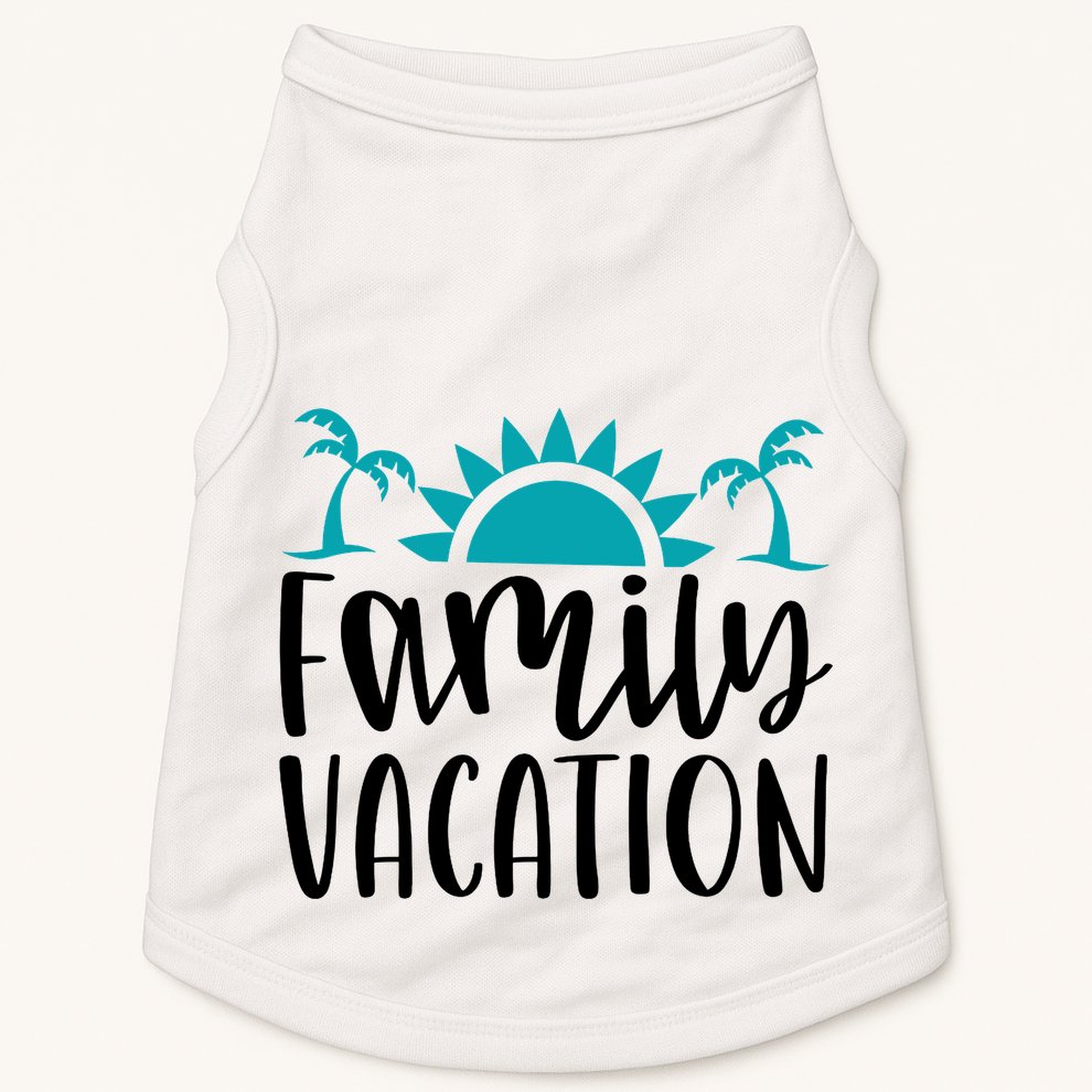 Family Vacation Tropical Beach Travel Doggie Tank