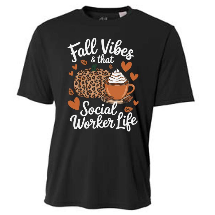 Fall Vibes That Social Worker Life Msw Dsw Thanksgiving Cooling Performance Crew T-Shirt