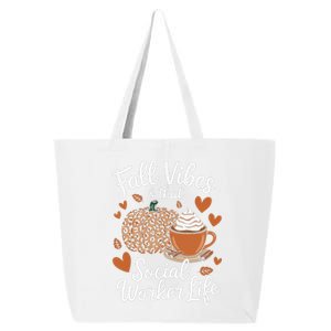 Fall Vibes That Social Worker Life Msw Dsw Thanksgiving 25L Jumbo Tote