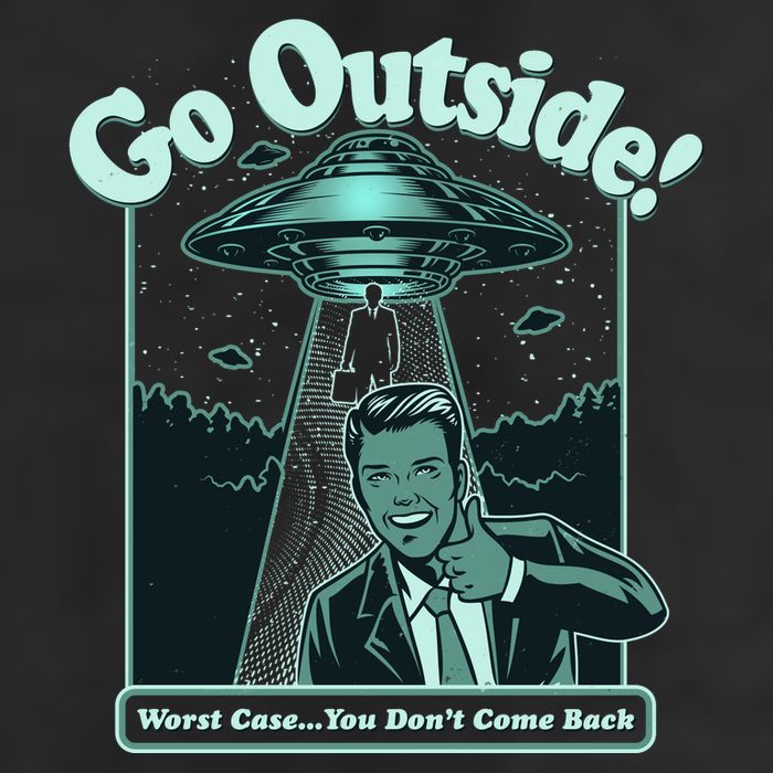 Funny Vintage Ufo Alien Go Outside Worse Case You DonT Come Back Golf Towel