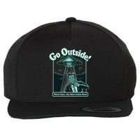 Funny Vintage Ufo Alien Go Outside Worse Case You DonT Come Back Wool Snapback Cap