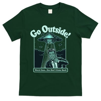 Funny Vintage Ufo Alien Go Outside Worse Case You DonT Come Back T-Shirt