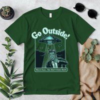 Funny Vintage Ufo Alien Go Outside Worse Case You DonT Come Back Premium T-Shirt